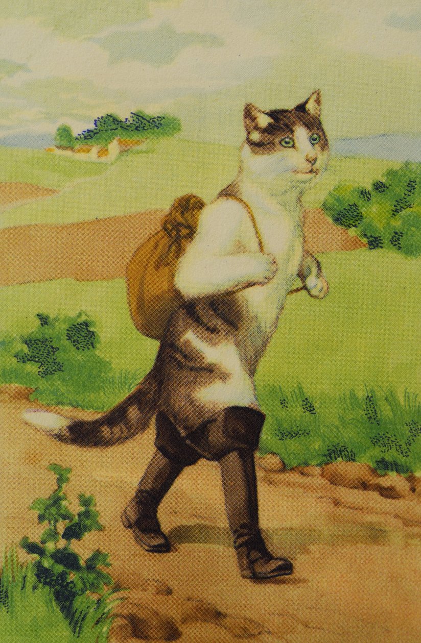 Kuvitus Boot Cat Conte de Perrault tekijältä Unknown
