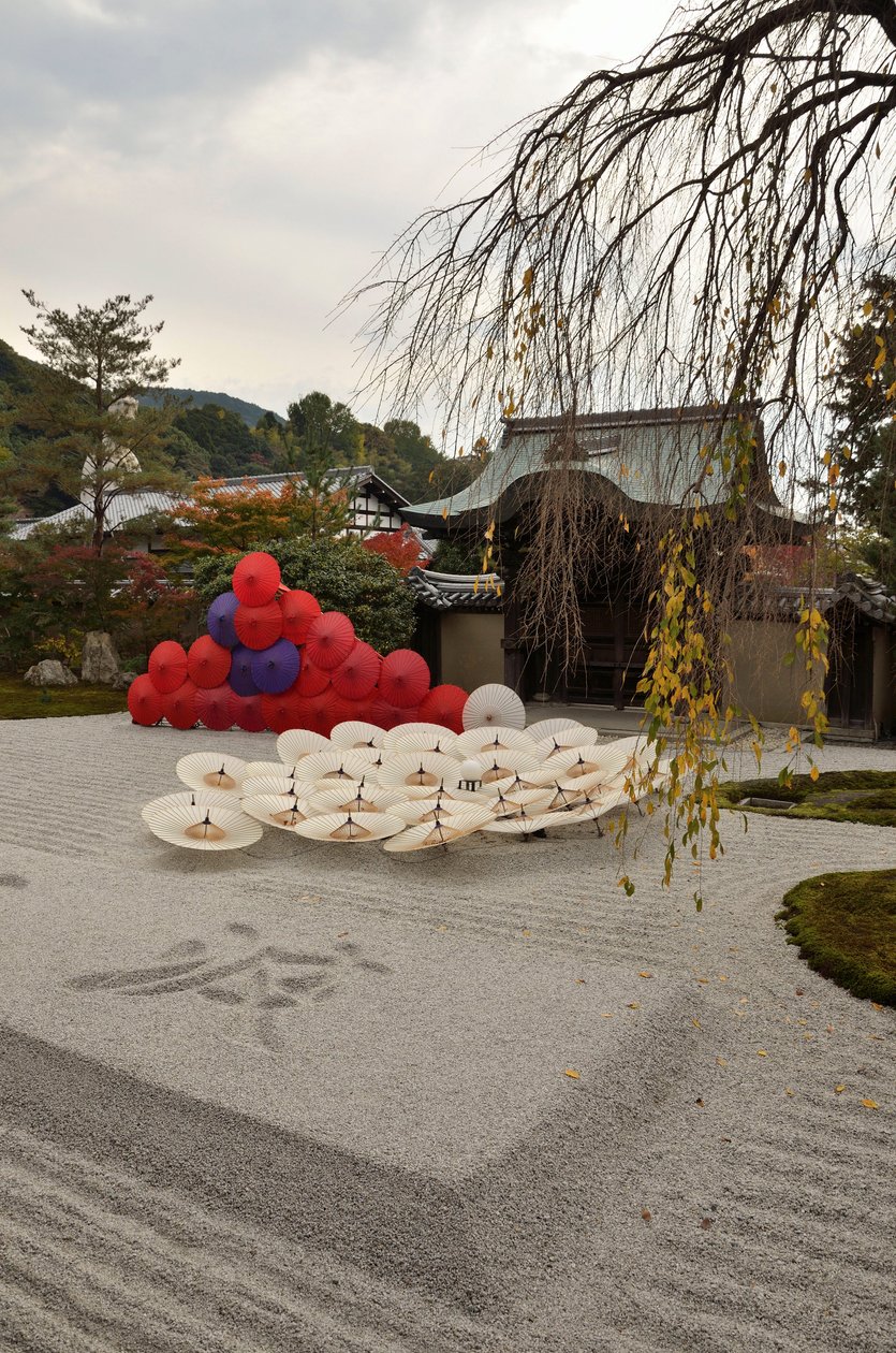 Kodai-ji tai Kodaijusho-Zenji --Kioto (Japani) --Edon aikakausi --buddhalainen temppeli --kävelypuutarha lampineen ja karesansui (kuiva maisemapuutarha) --perustaja Kita no Mandokoro (Toyotomi Hideyn vaimo) vuonna 1605 tekijältä Unknown