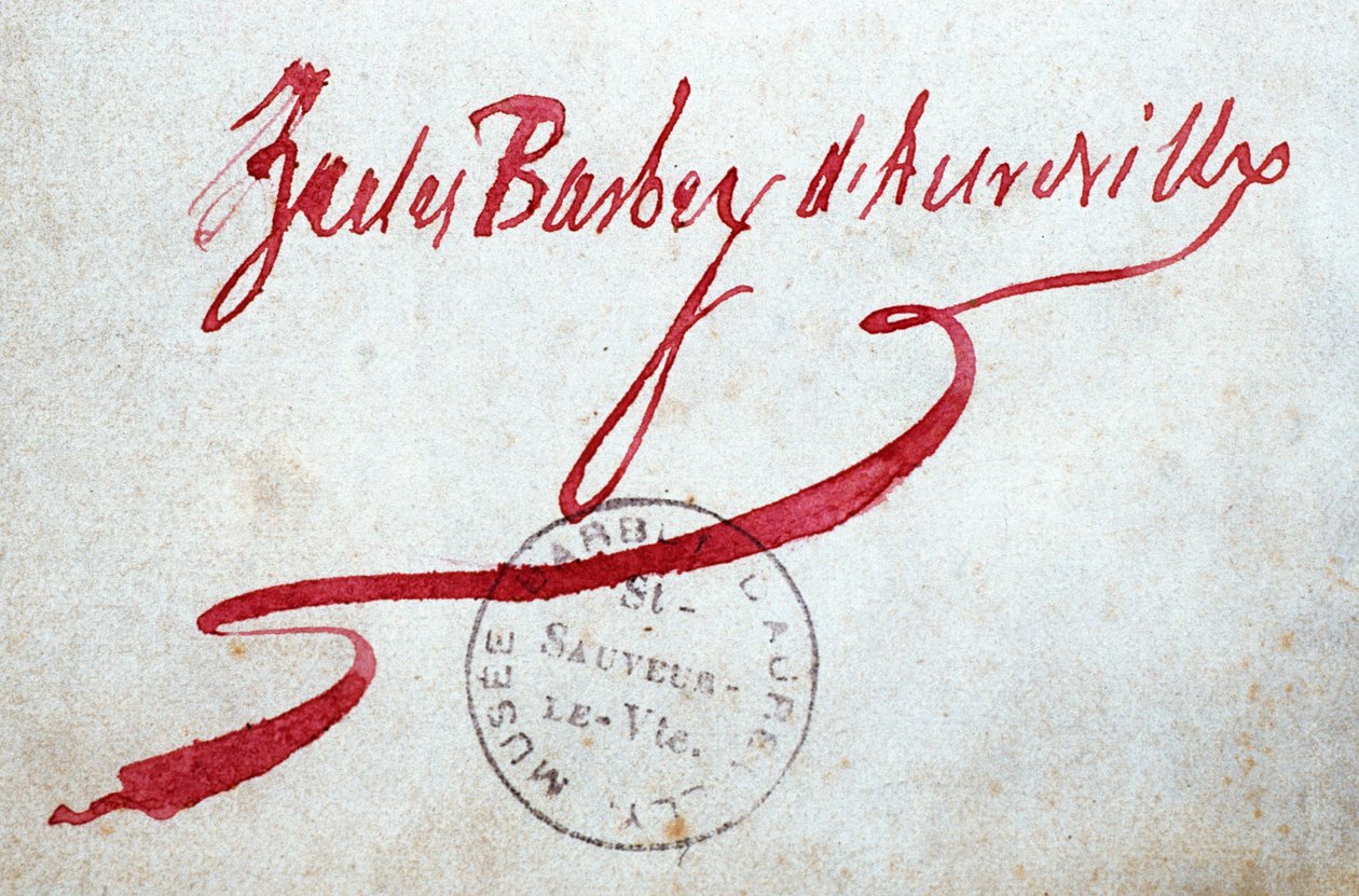 Manche N* 087, Museum of St Sauveur le Viscount, Jules Barbey dAurevillyn allekirjoitus (1808-1889) tekijältä Unknown