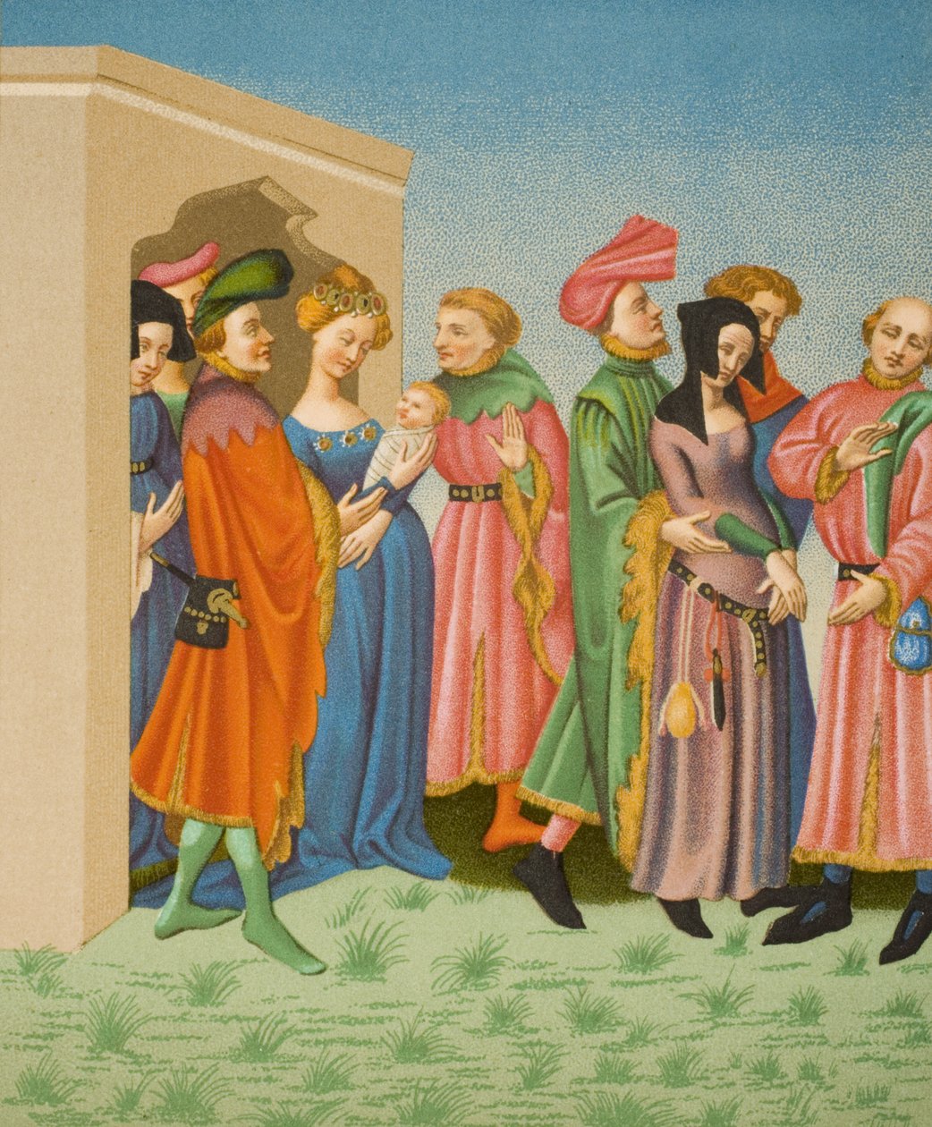 Nuoren äidin seurakunta, kuningas Kaarle VI:n (1368-1422) omistaman latinalaisen Terencen pienoismallin jälkeen Paul Lacroixin (1806-84) teoksesta "Le Moyen Age et La Renaissance", julkaistu 1847 tekijältä French School