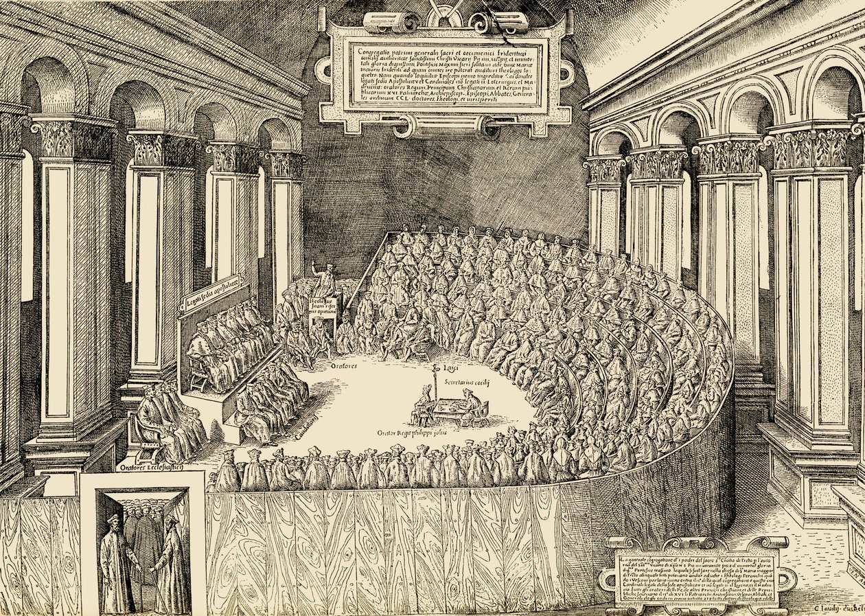 Trenton kirkolliskokous (1545-1563) (kaiverrus) tekijältä Italian School