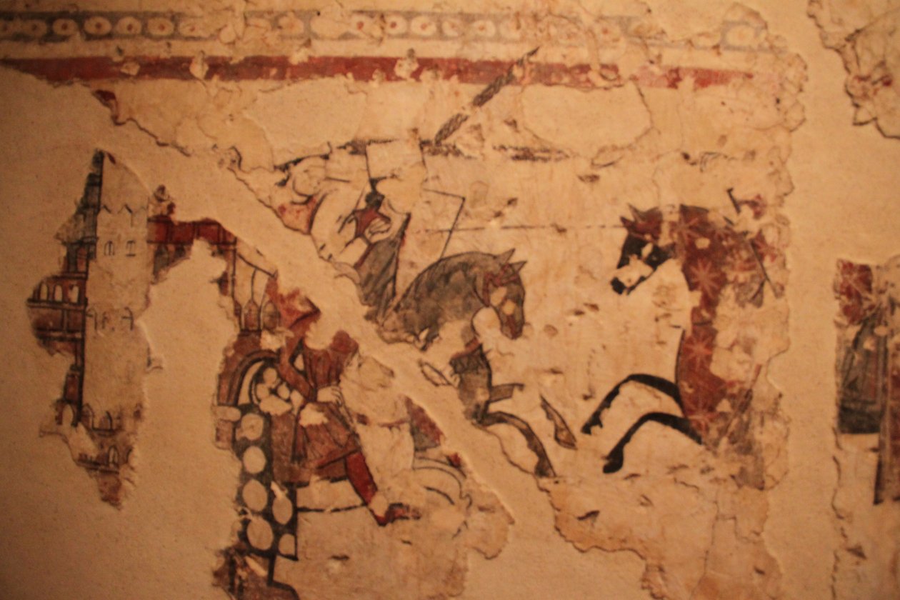Seinämaalauksia 1200-luvun lopulta tai 1300-luvun alusta. Barcelonan historian museo tekijältä Léna