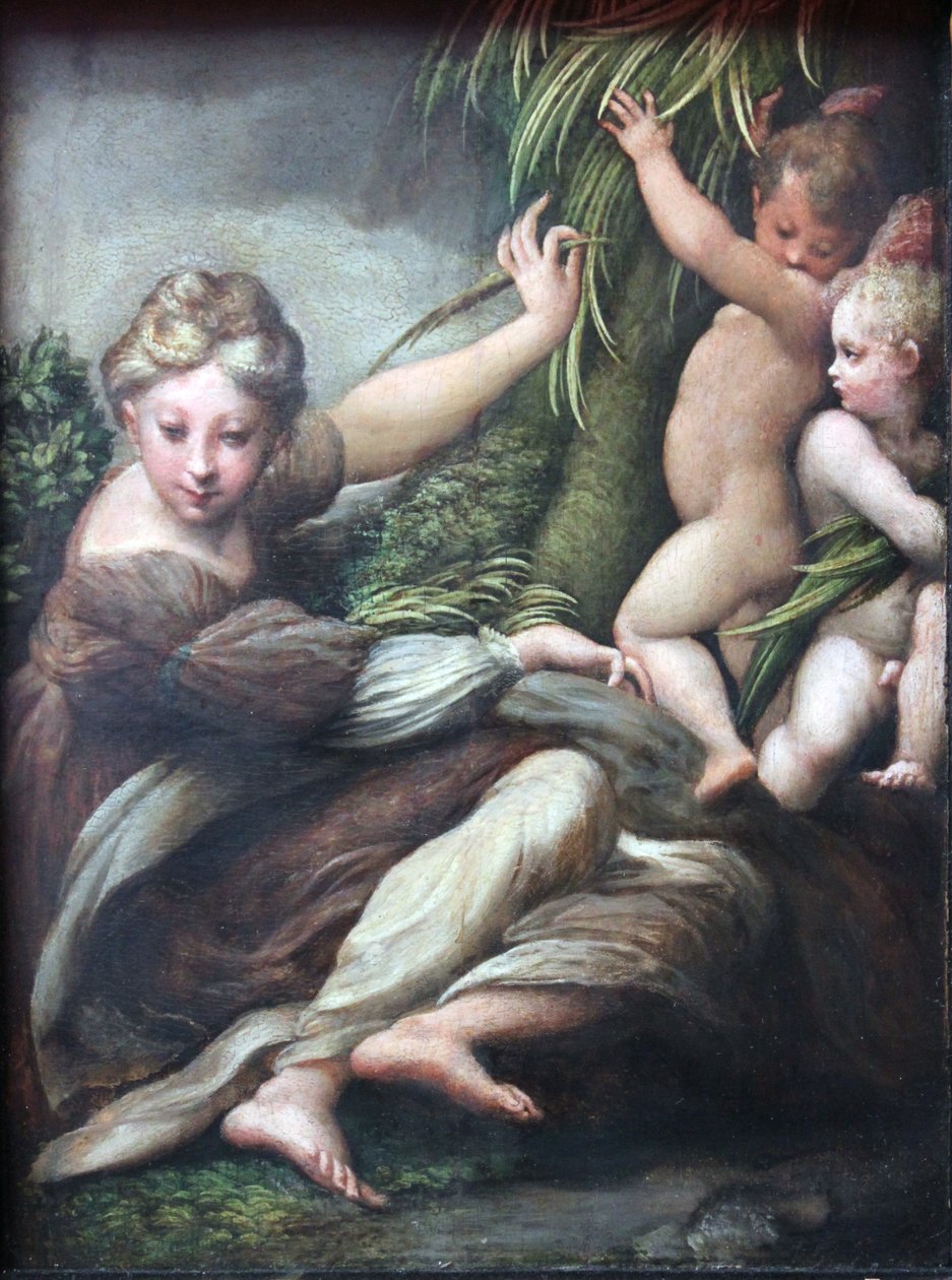Märtyrerin mit zwei Engelsknaben tekijältä Parmigianino