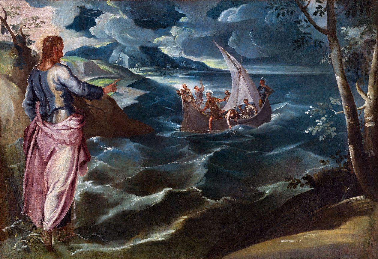 Kristus Galileanmerellä tekijältä Tintoretto