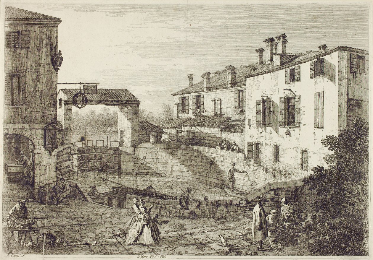 Dolo-portti (etsaus) tekijältä Canaletto