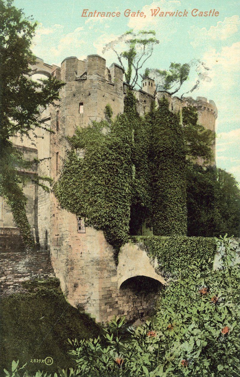 Portão de entrada, Castelo de Warwick (foto colorida)finlandês tekijältä (after) English photographer