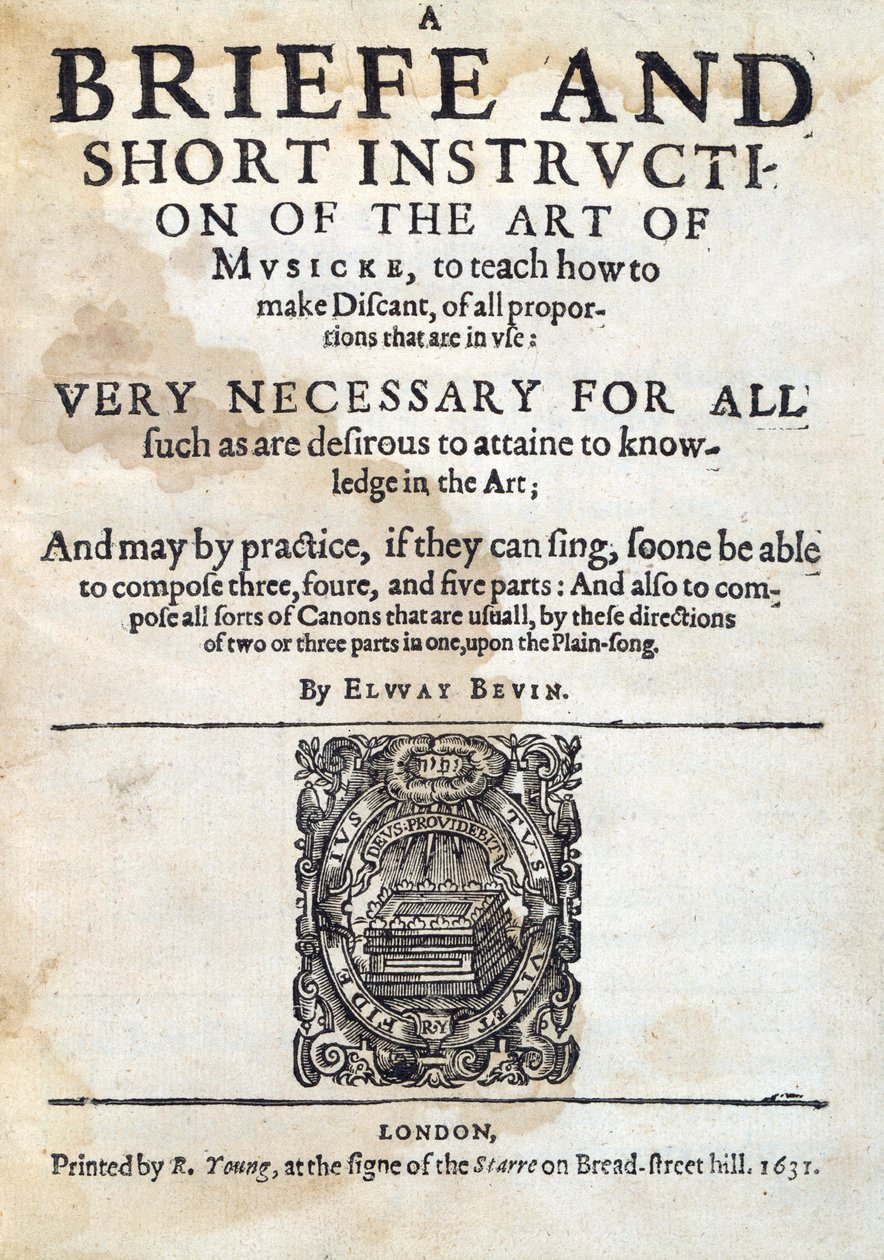 Art of Musicke, kirjoittanut Elway Bevin 1631. tekijältä Unknown