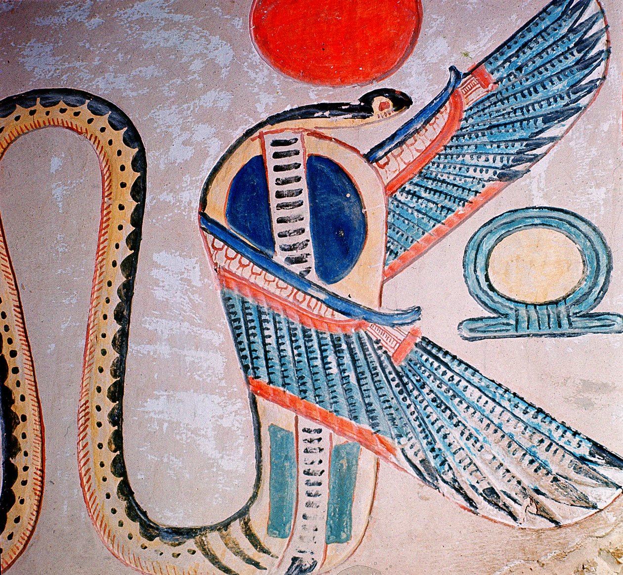 Kobra jumala, egyptiläinen (seinämaalaus) tekijältä Unknown