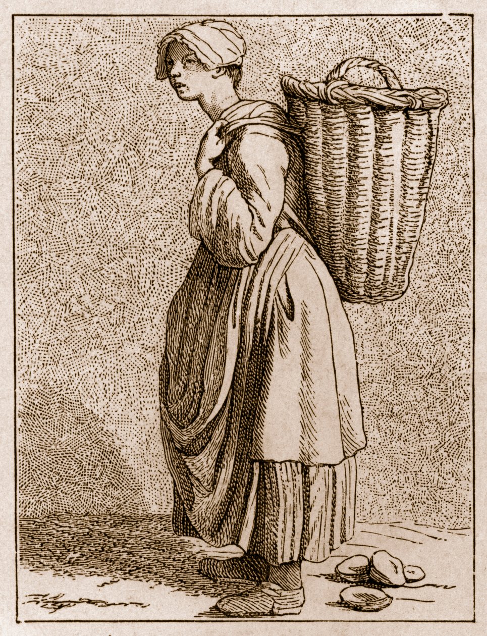 Ranskalainen osterimyyjä 1700-luvun Pariisissa tekijältä Unknown