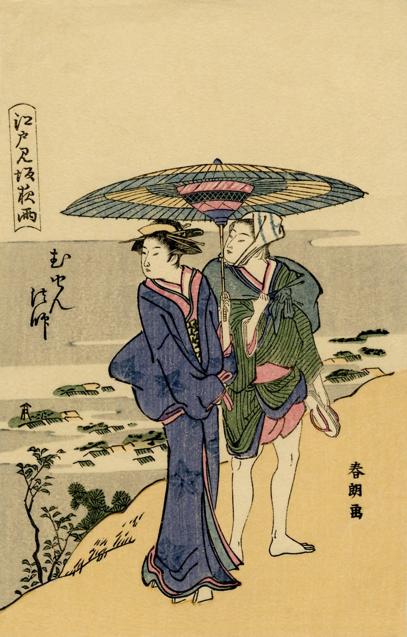 Japanilainen pariskunta Edon ulkopuolella (Tokio) tekijältä Unknown