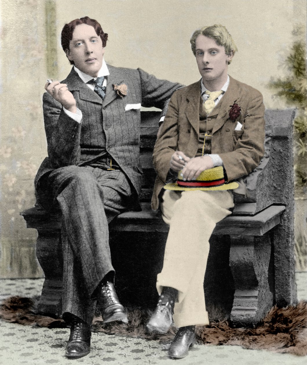 Oscar Wilde ja Lord Alfred Douglas, 1894 (värillinen kuva) tekijältä Unknown