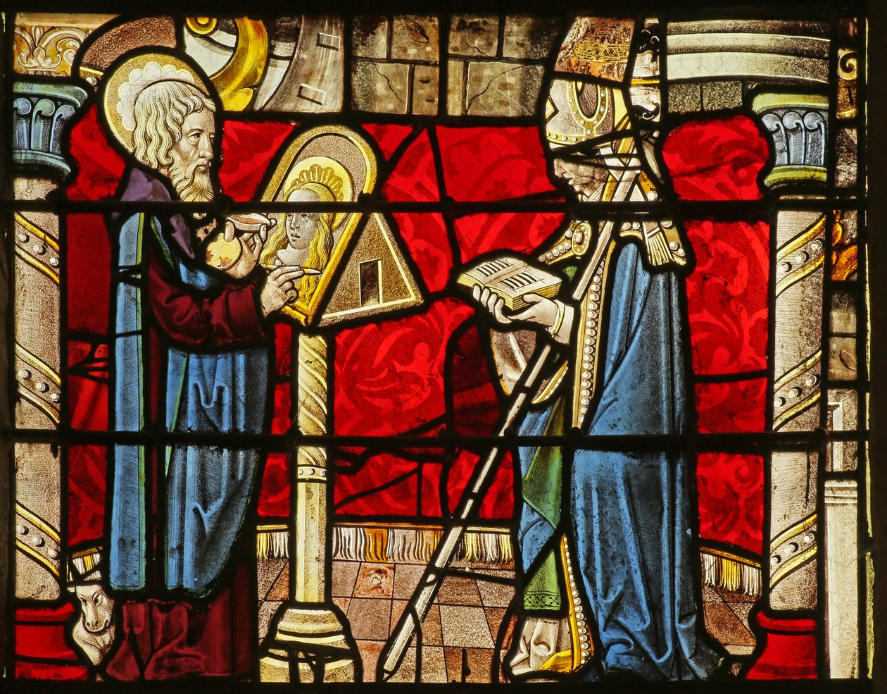 Pyhä Luukas maalasi muotokuvan Neitsyt Mariasta; myös piispa (St Peter?) Rumilly tekijältä Unknown