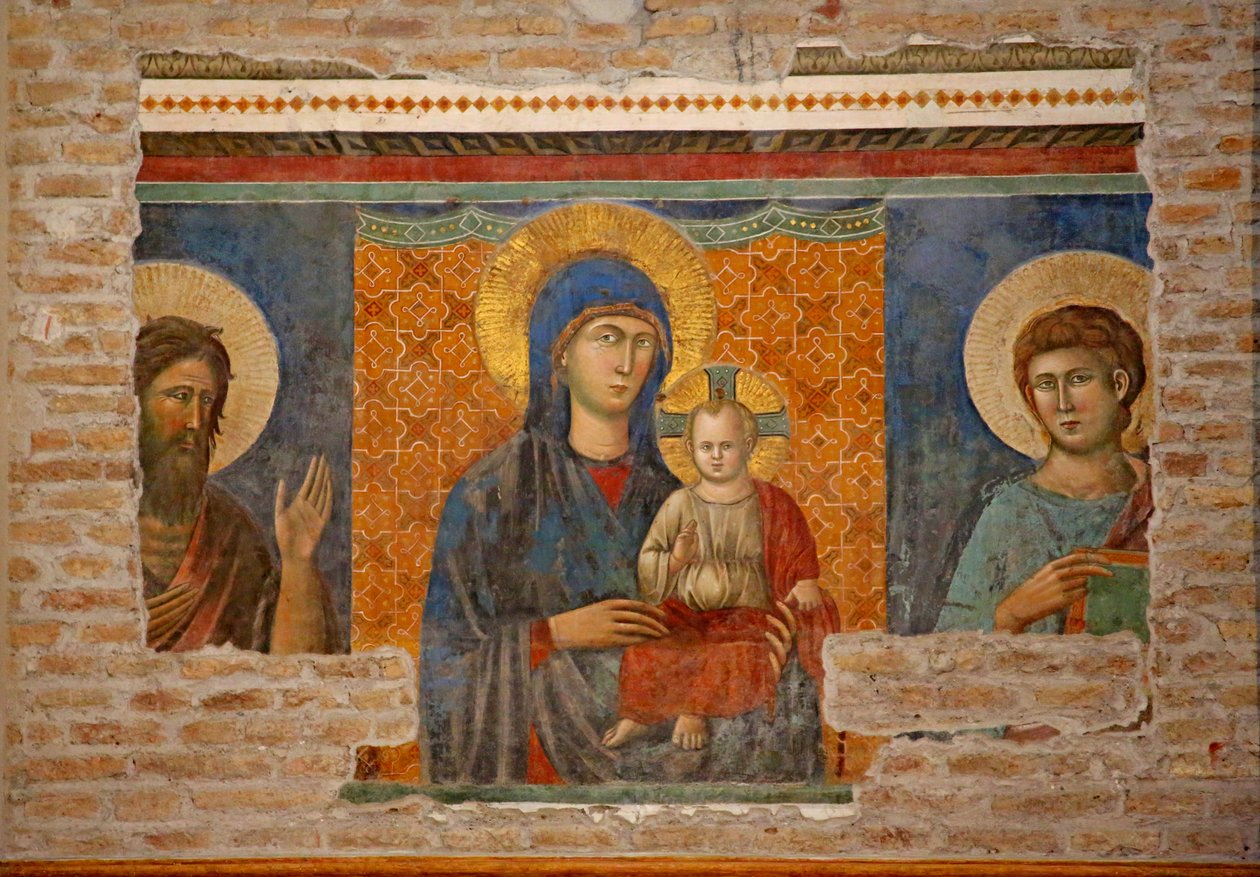 Neitsyt ja lapsi Pyhän Johannes Kastajan ja Pyhän Johanneksen kanssa Saint Pasqual Baylonin kappelissa tekijältä Unknown