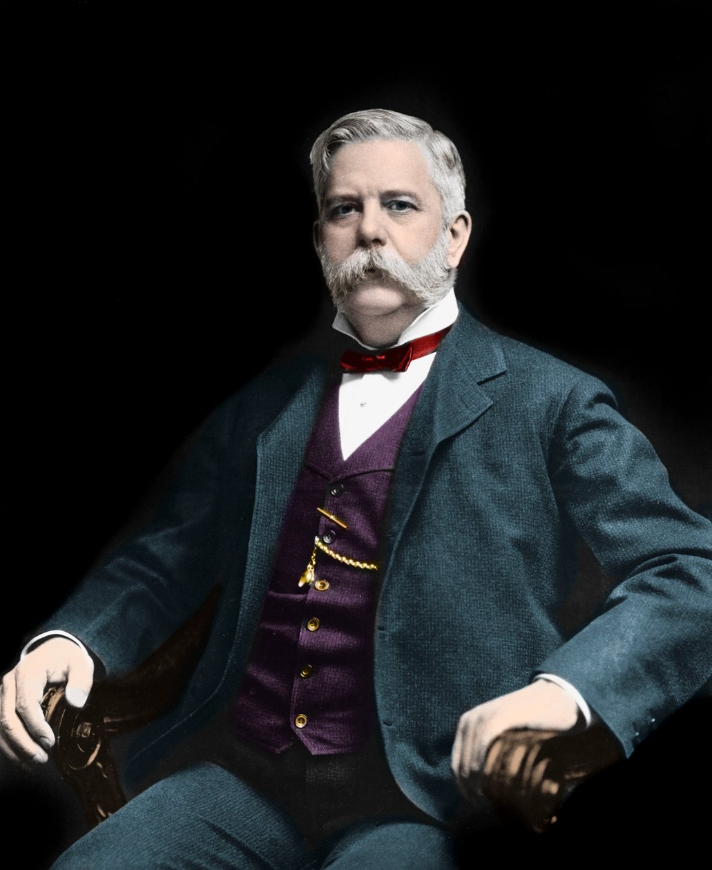 George Westinghousen (1846-1914) muotokuva. Amerikkalainen keksijä ja teollisuusmies tekijältä American Photographer