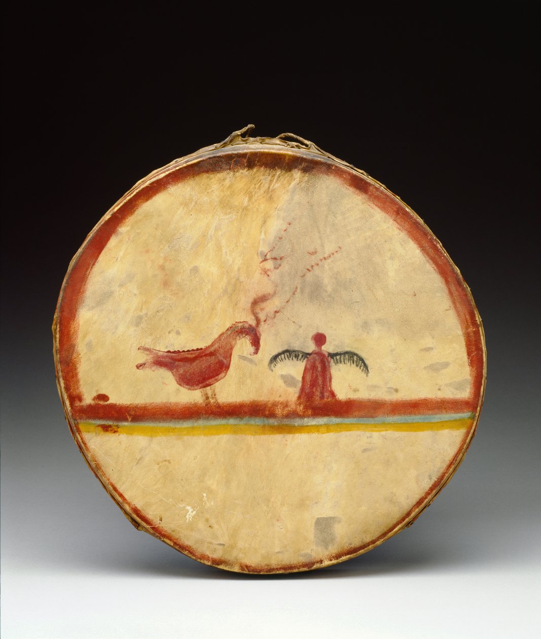 Rumpu, Chippewa Culture, n. 1840 (puu, hirvennahka ja pigmentti) tekijältä American School