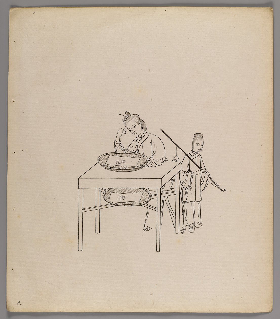 Erillisten lehtien albumi: Silk Cultivation and Production (muste paperille) (katso myös 499288-303) tekijältä Chinese School