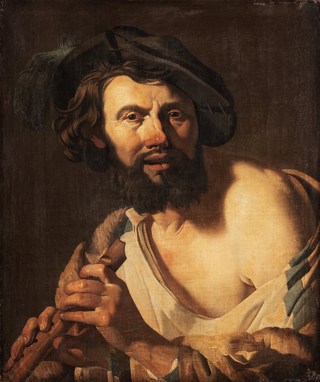 Mies huilulla, 1625 tekijältä Dutch School