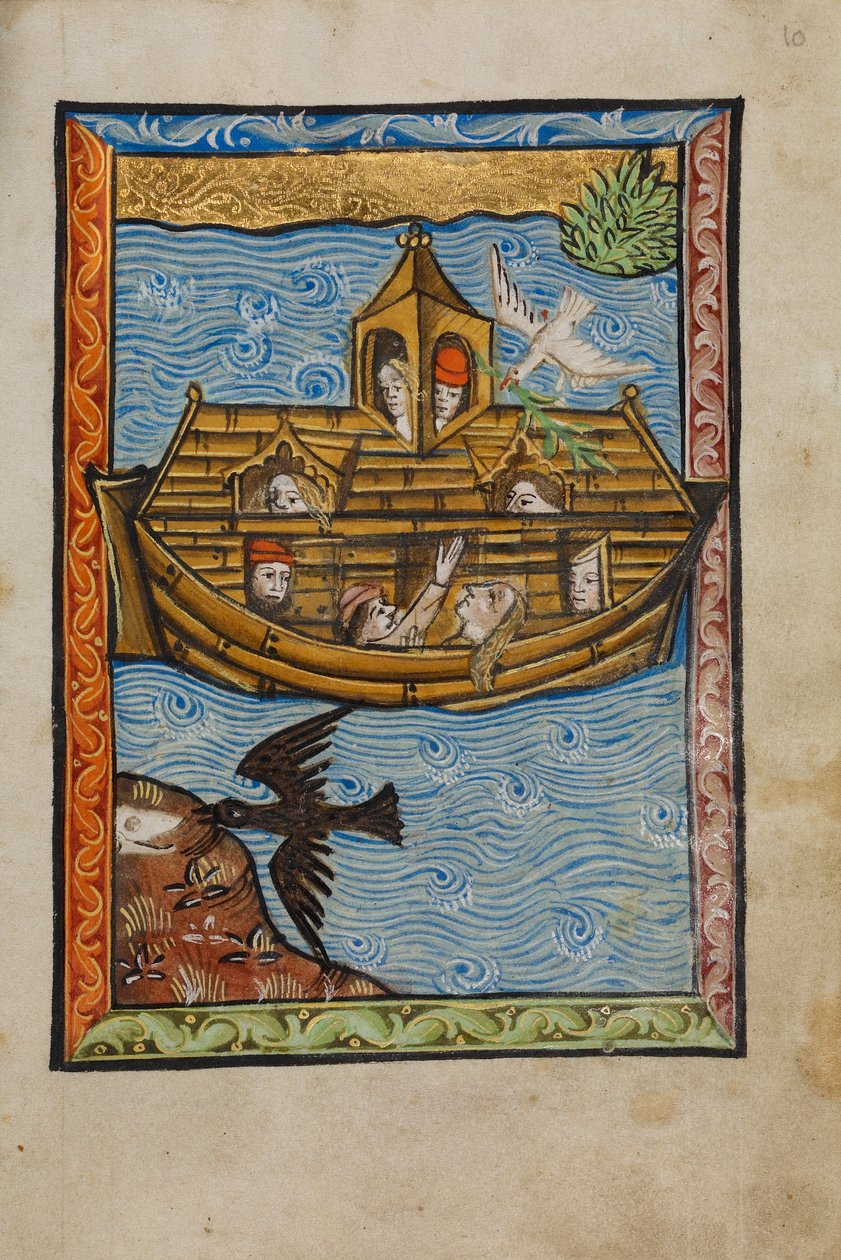 Nooan arkki, 1480-90 (tempera ja kultalehti pergamentissa) tekijältä English School