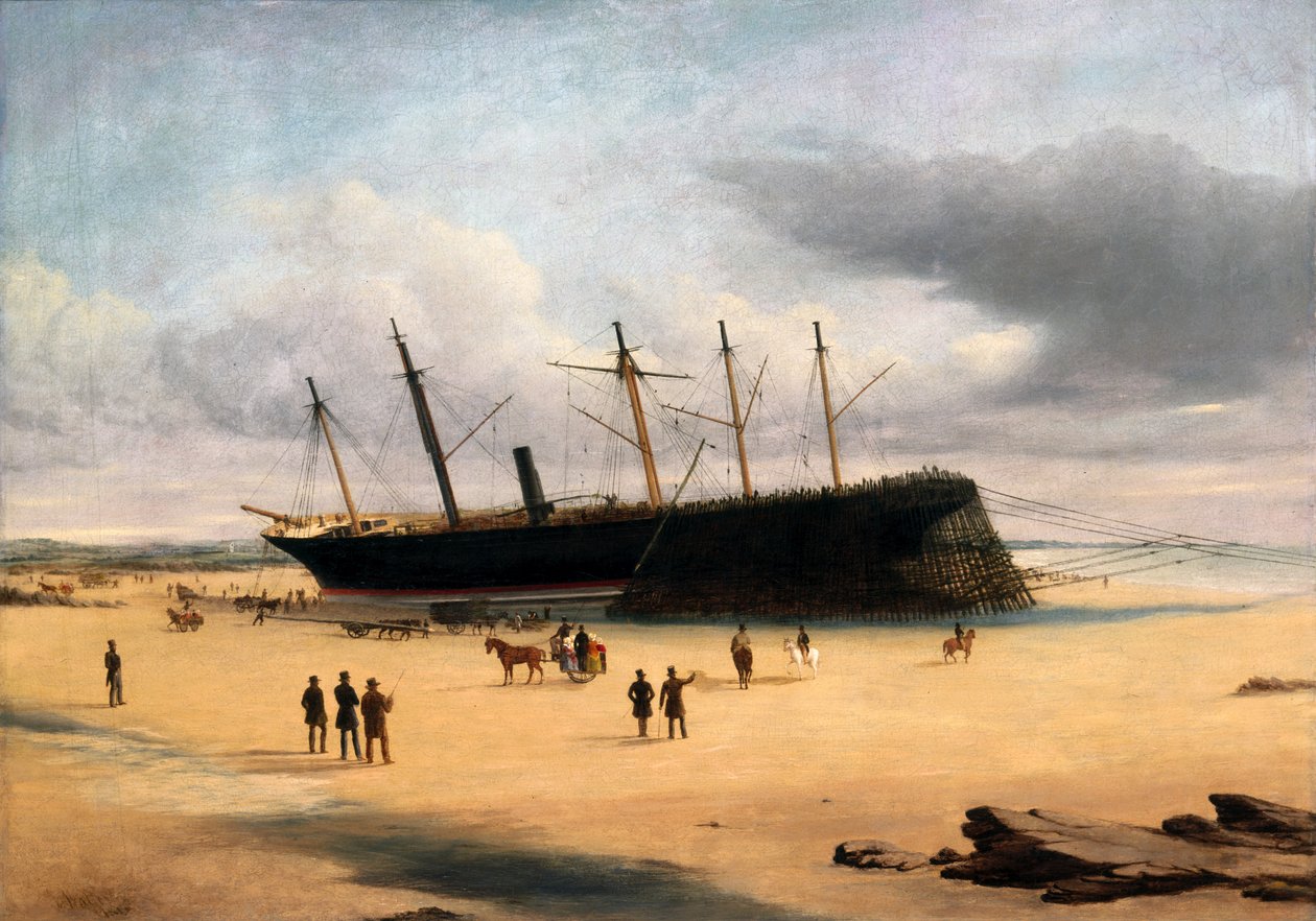 SS Great Britain rantautui Dundrumin lahdella Irlannissa vuonna 1846. tekijältä English School