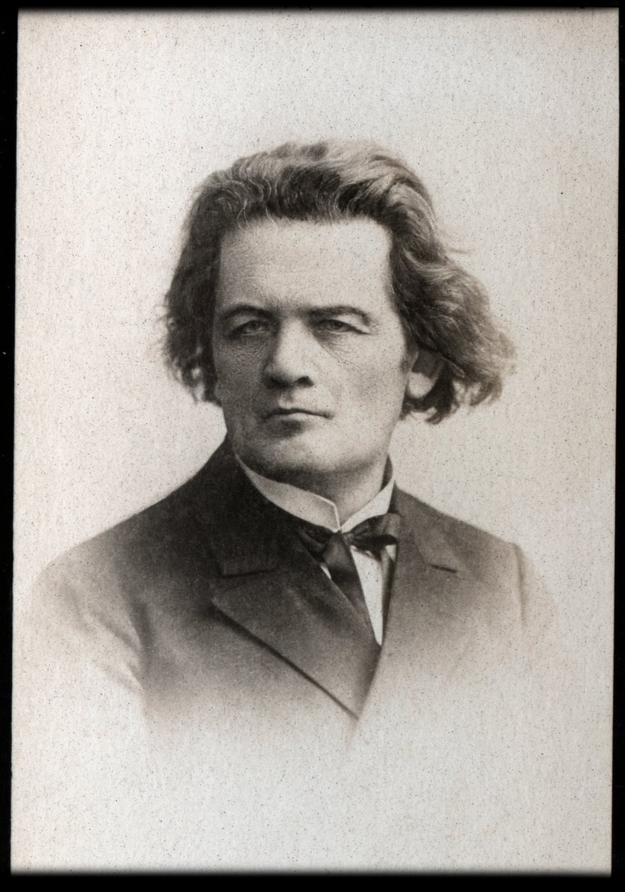 Anton Rubinsteinin (1829-1894), venäläisen pianistin, säveltäjän ja kapellimestari muotokuva. tekijältä French Photographer