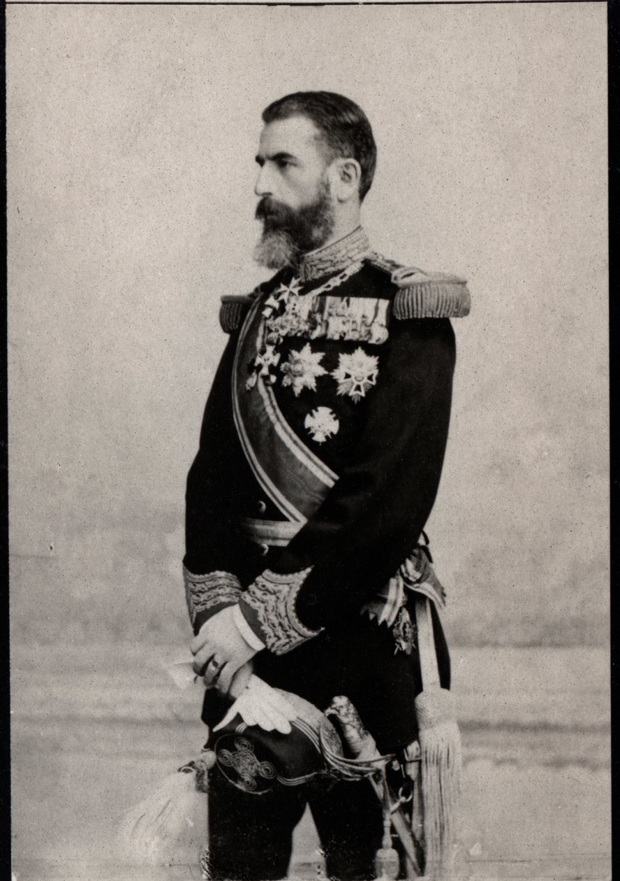 Romanian kuninkaan Carol I:n (1839-1914) muotokuva. tekijältä French Photographer