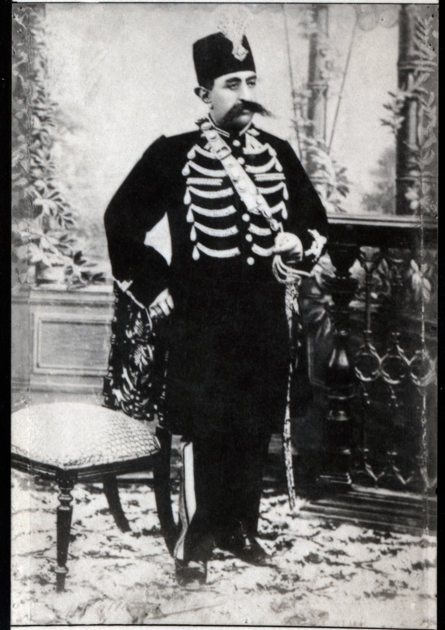 Muotokuva Mozaffar ad Dinistä (1853-1907), Persian Qajarid Shahista. tekijältä French Photographer