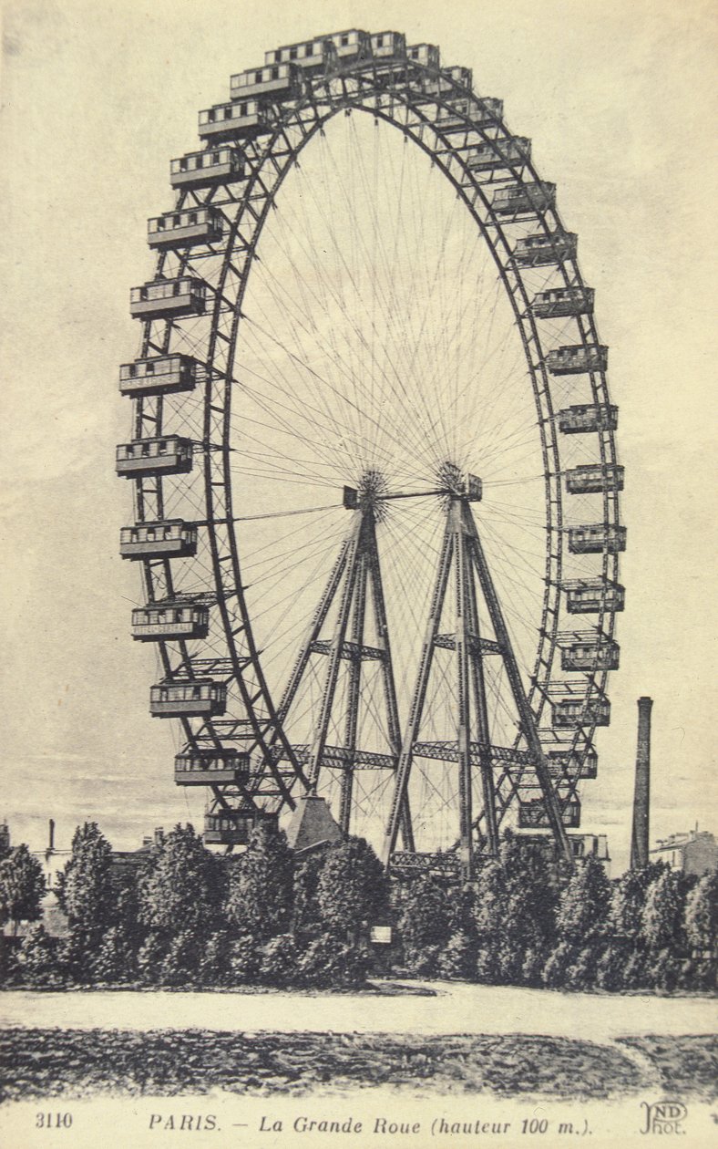 Suuri pyörä Pariisin Universelle-näyttelyssä, 1900 tekijältä French Photographer