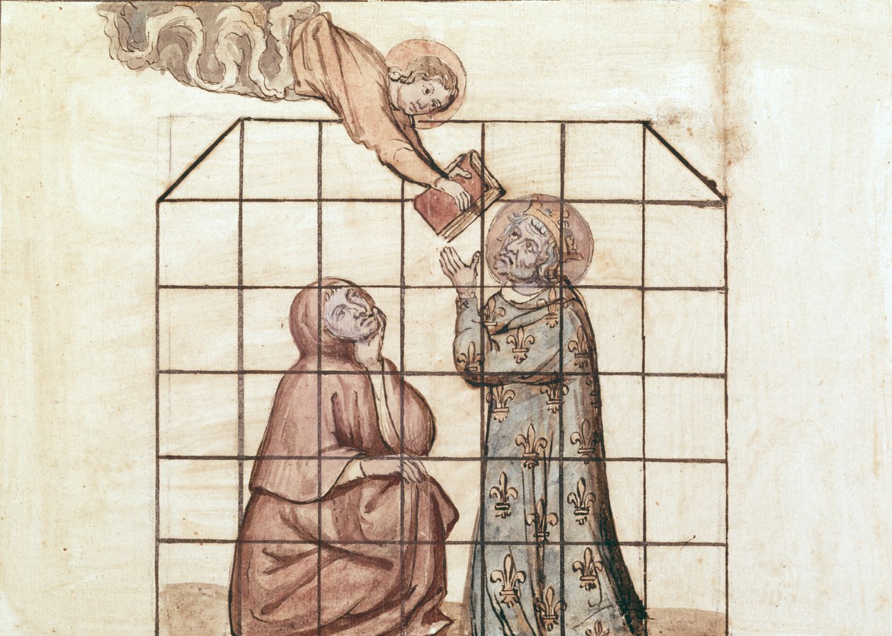 Ms 1779 fol.76v St. Louis vangittu, muistelmista Saint Louisin elämästä, koonnut Nicolas Claude Fabri de Peiresc (1580-1637) (wc paperilla) tekijältä French School