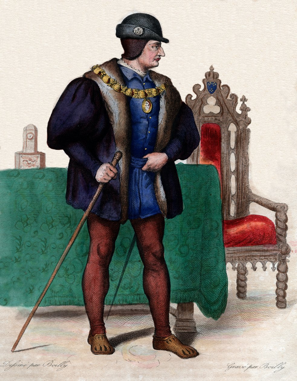 Ranskan kuninkaan Ludvig XI:n (1423-1483) muotokuva. tekijältä French School