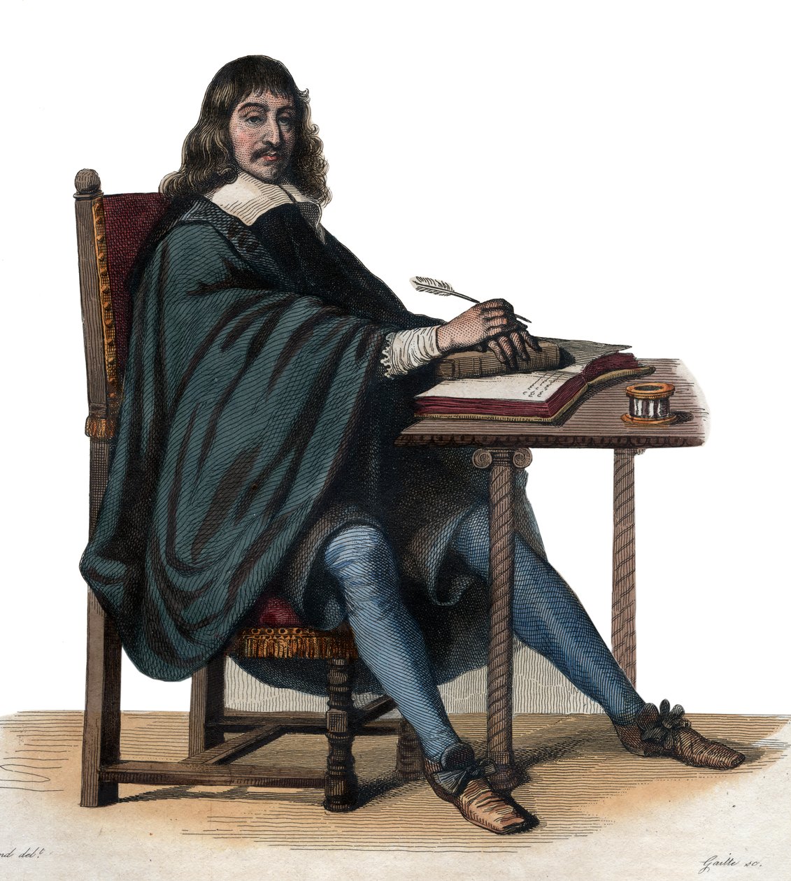 Muotokuva Rene Descartesista (1596-1650), ranskalaisesta filosofista ja kirjailijasta. tekijältä French School