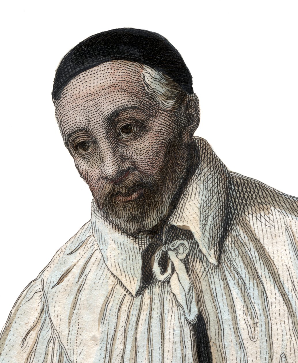 Pyhän (St.) Vincent de Paulin (1581-1660), katolisen kirkon papin muotokuva. tekijältä French School
