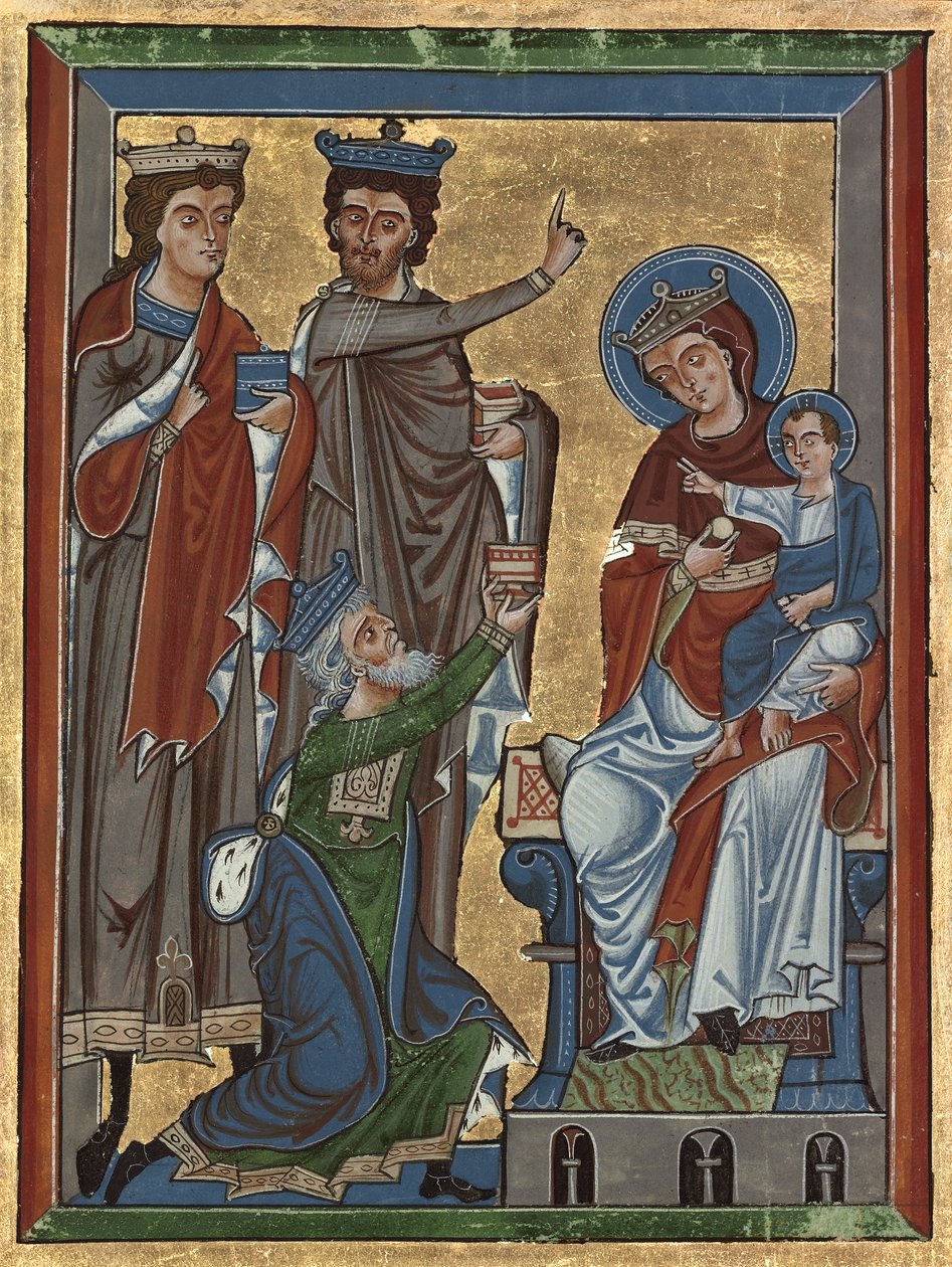 Adoration of the Magi Psalter Ms 4, n. 1240 (tempera, lehtikulta ja muste pergamentissa) tekijältä German School