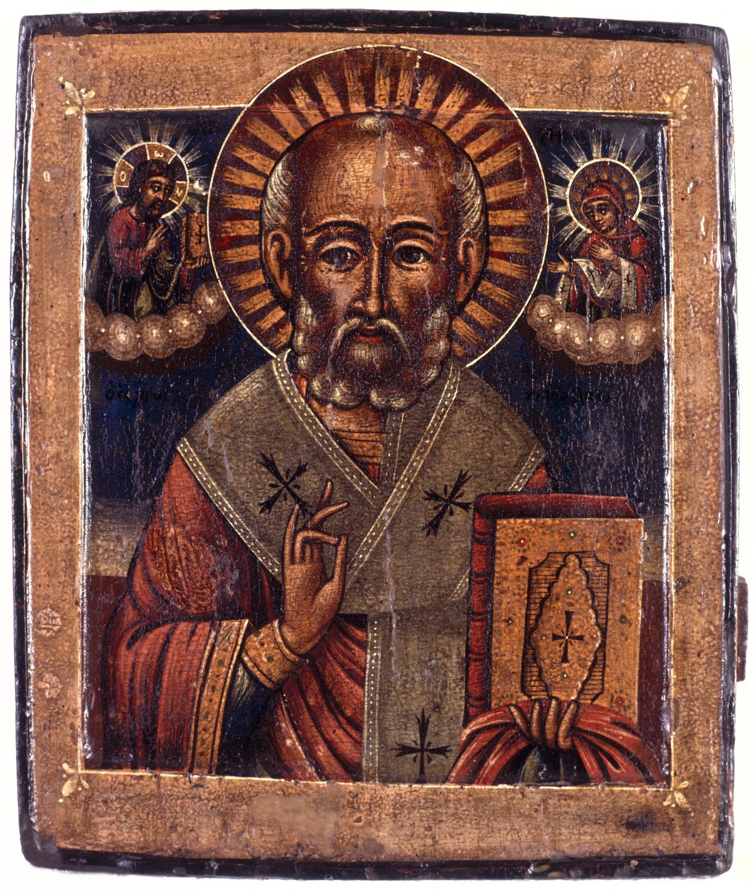 Pyhä Nikolaus, 1700-luvun puoliväli (tempera paneelille). tekijältä Greek School