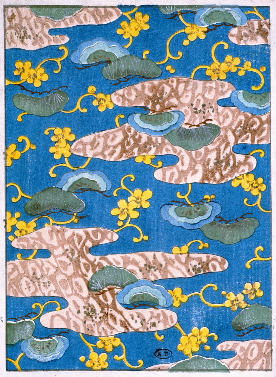 Kangassuunnittelu, 1800-luvun loppu (wc puupiirroksella) tekijältä Japanese School