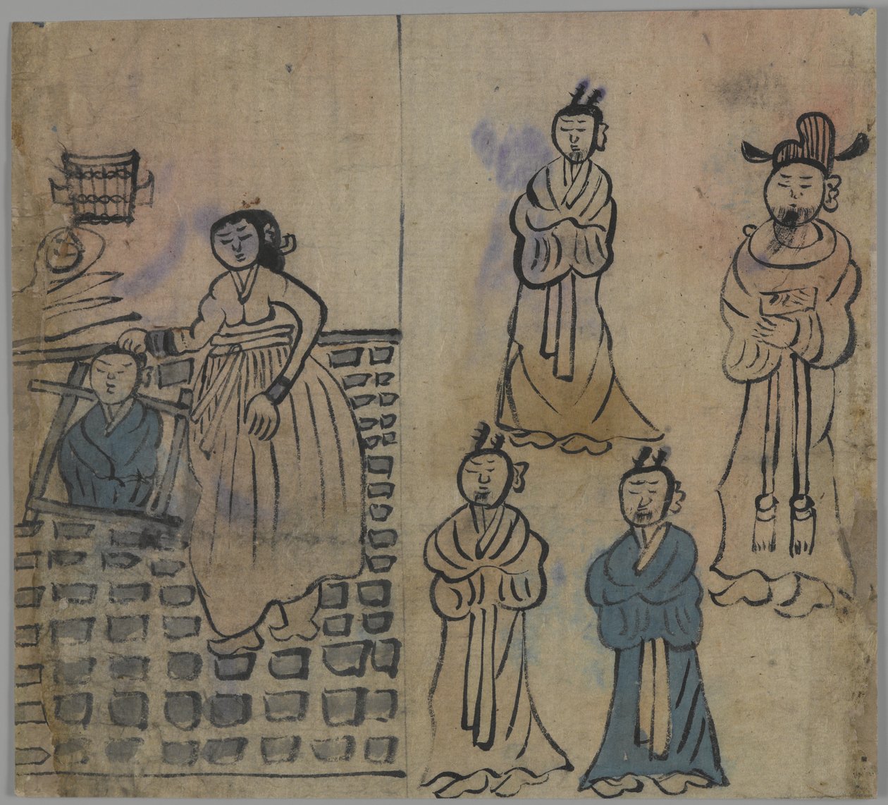 Genre-kohtaus, 1/4, 1800-luku (muste wc paperilla) tekijältä Korean School