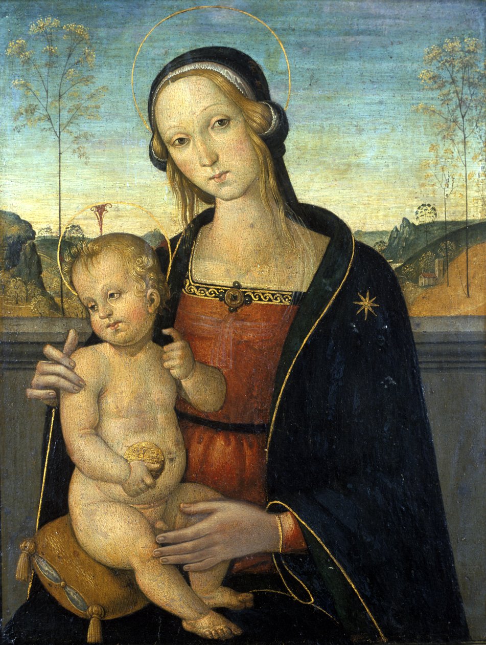 Madonna ja lapsi, n.1500 (tempera puulla) tekijältä Tiberio dAssisi