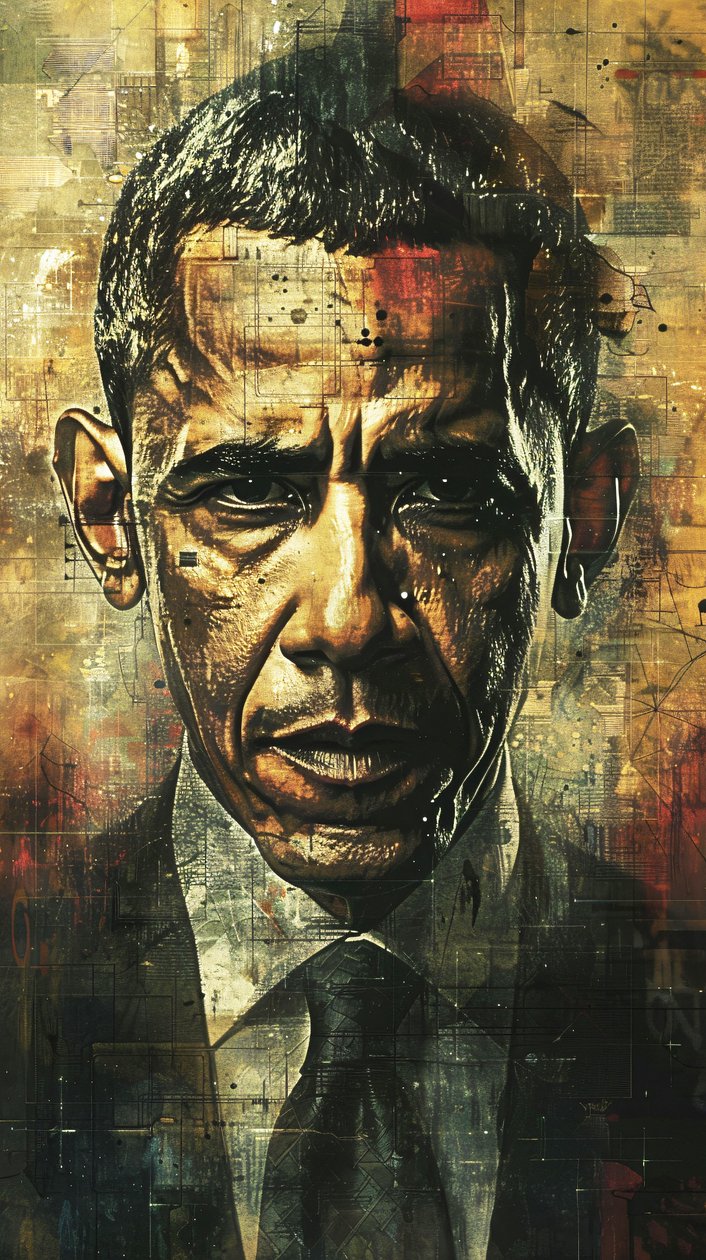 Presidentti Barack Obama muotokuvia maalaus Wall Art Tulosteet tekijältä F. Abderrahim