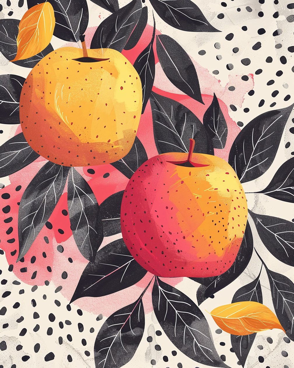Apple fruit  Plant Botanical Drawing | online wall art tulosteet tekijältä F. Abderrahim