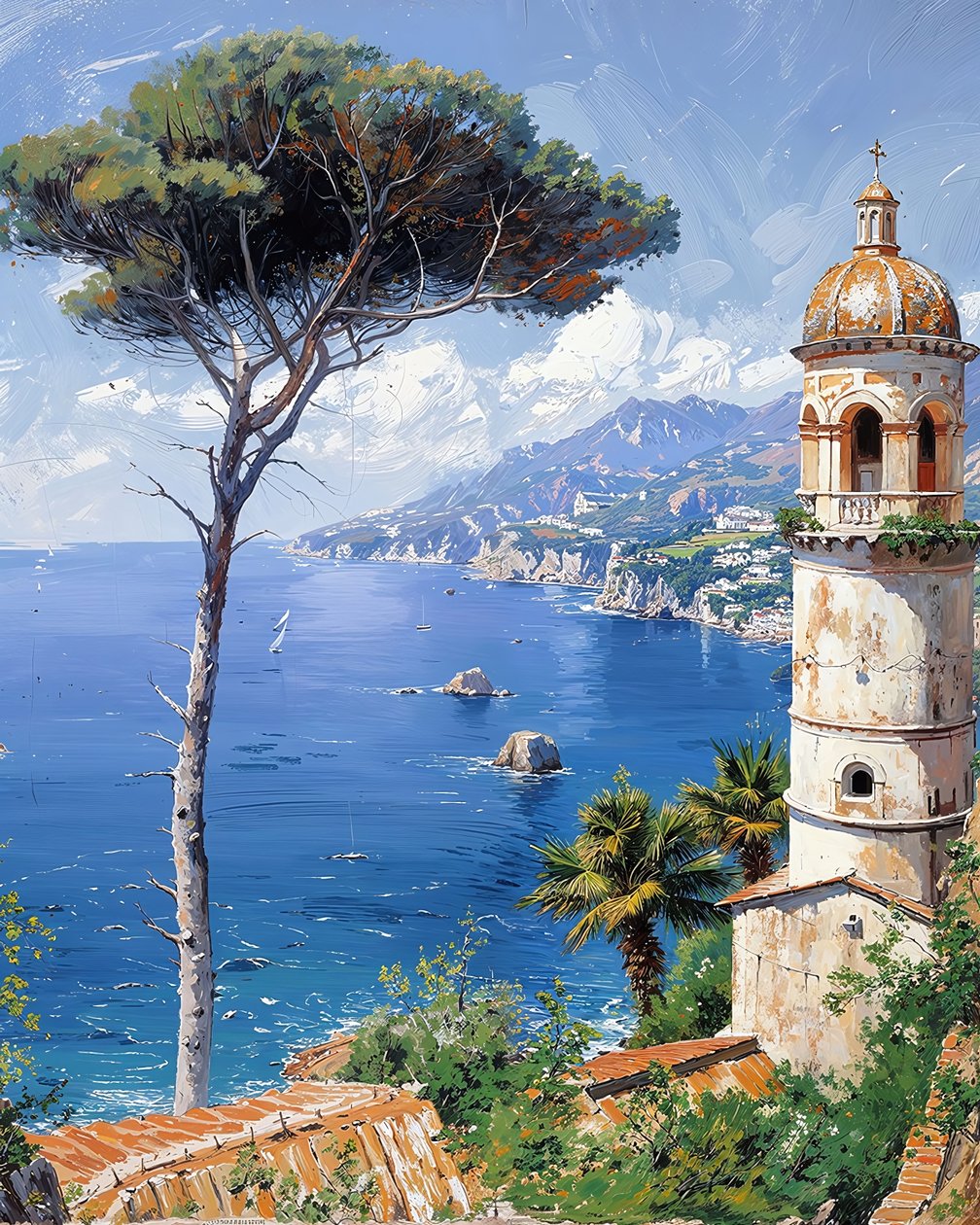Landscape with a Lighthouse, seinäkoriste myytävänä tekijältä F. Abderrahim
