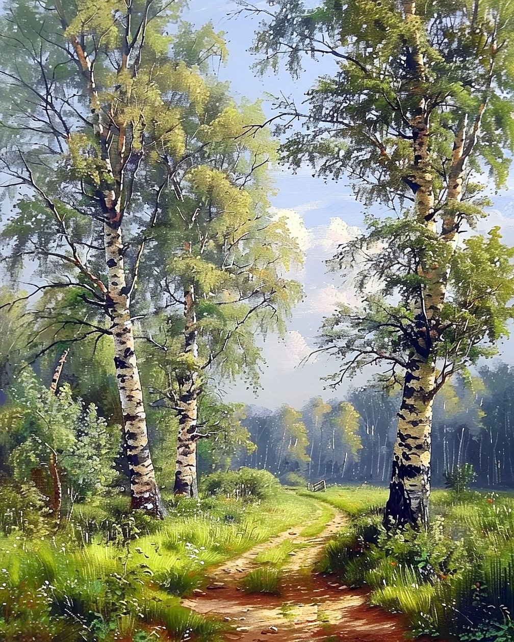 Maisema Lumottu metsä, seinäkoriste olohuoneeseen tekijältä F. Abderrahim