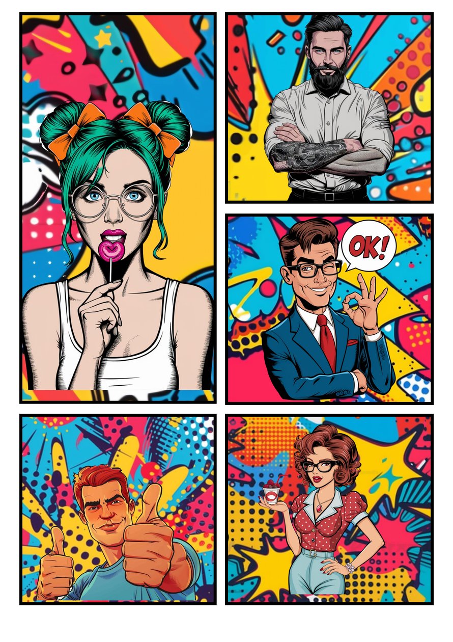 Popart-sarjakuva "OK" tekijältä Mario Witt