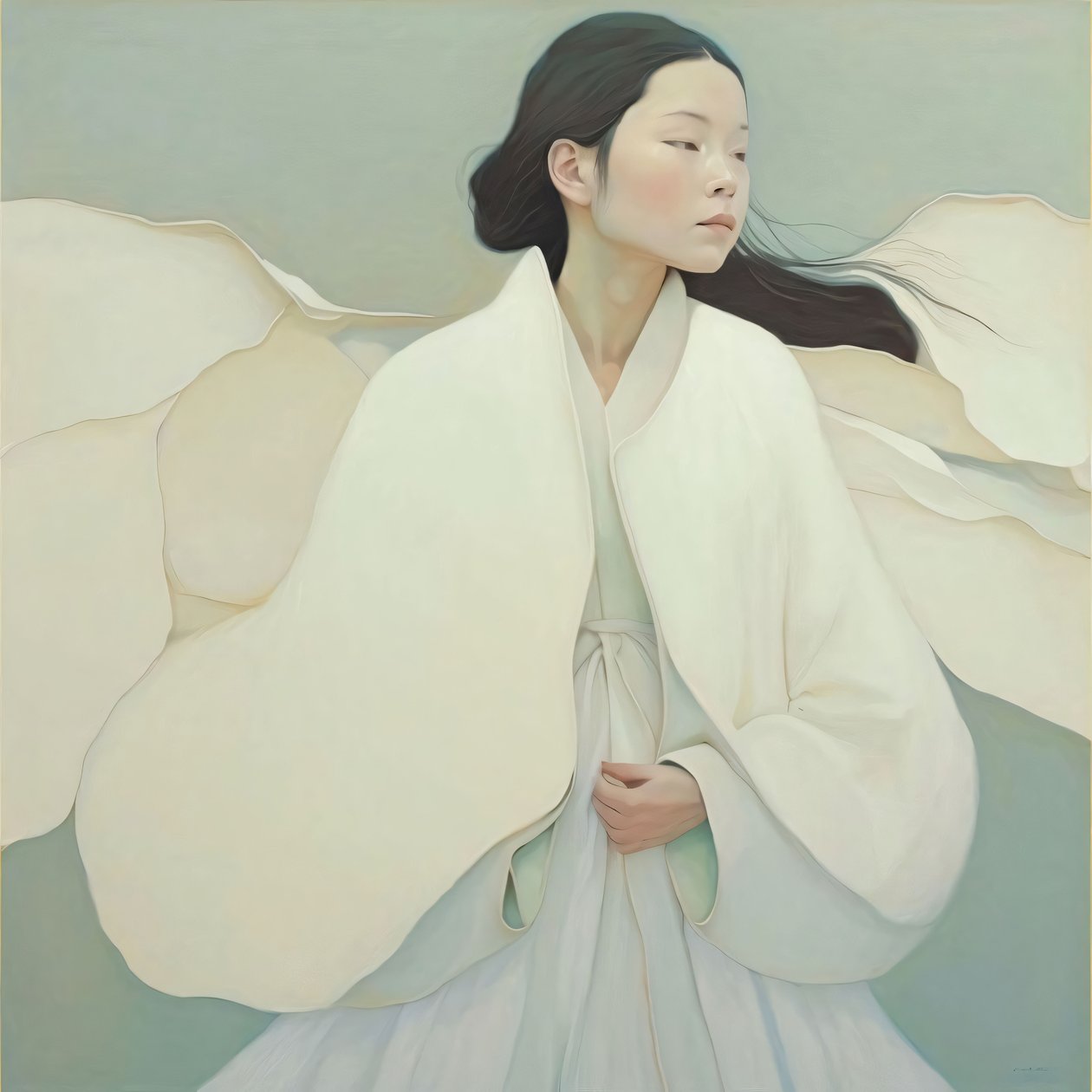 Japanilainen nainen yllään perinteinen Kimono, Custom Canvas Tulosteet tekijältä F. Abderrahim