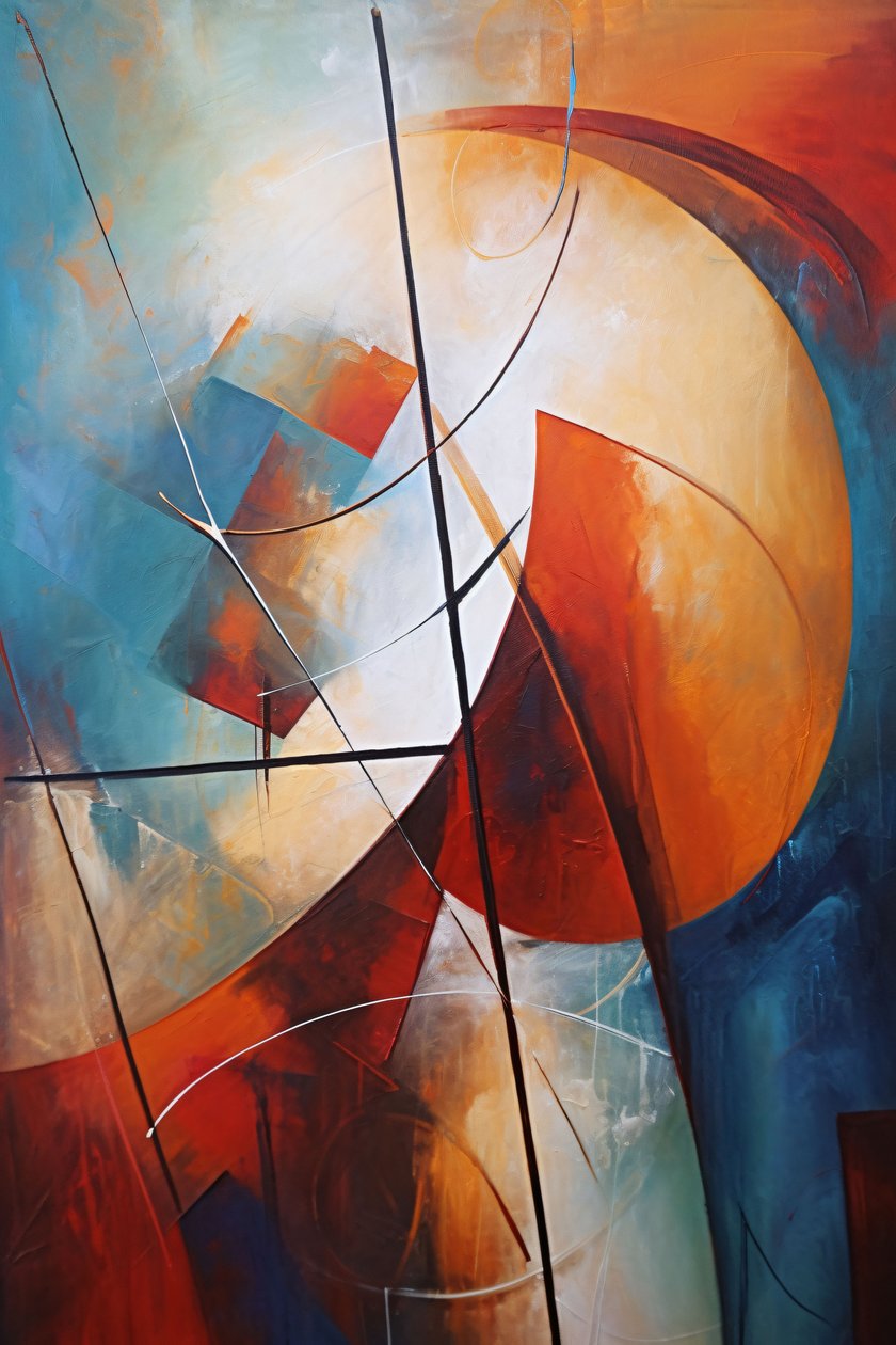 Shapes and Lines Abstrakti Art, kankaalle  seinäkehys tulosta pyynnöstä tekijältä F. Abderrahim