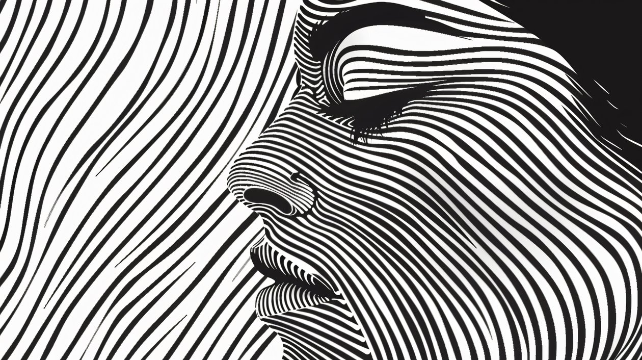 Minimalistinen Single Line Style, naisen kasvot, seinäkoriste | print on demand tekijältä F. Abderrahim
