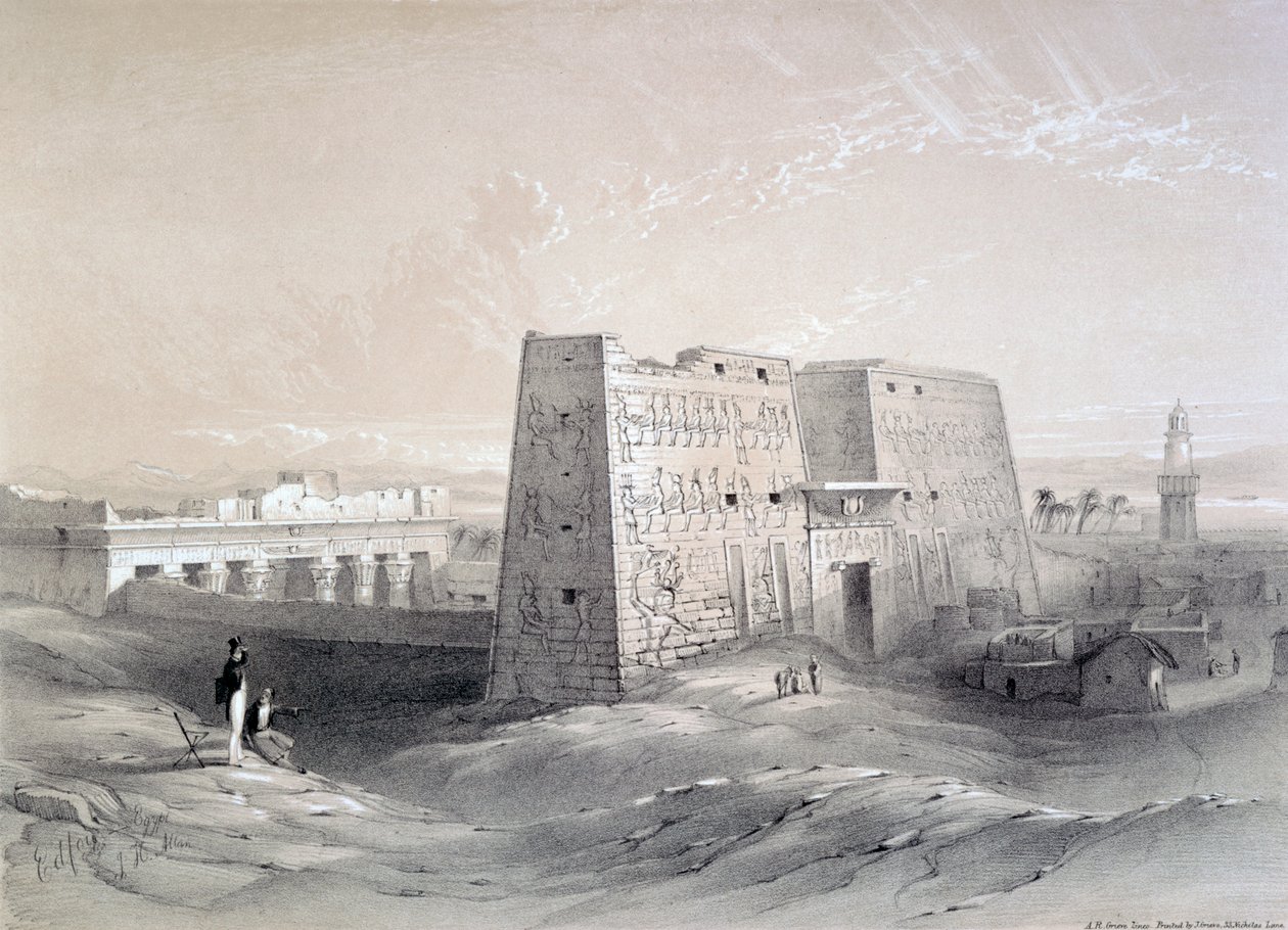 "Edfun temppeli, Egypti", 1800-luku tekijältä AR Grieve