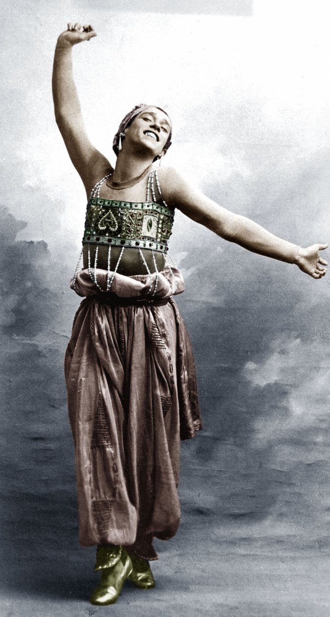 Vaslav Nijinsky puvussa Sheherazadea varten tekijältä A. Bert