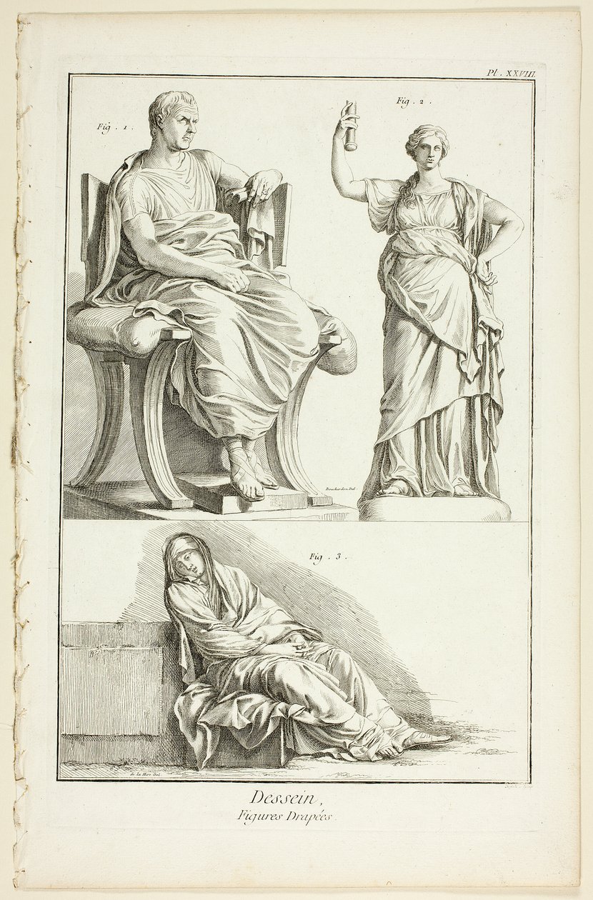 Suunnittelu: Encyclopédie: Draped Figures, alkaen Encyclopédie tekijältä A. J. Defehrt