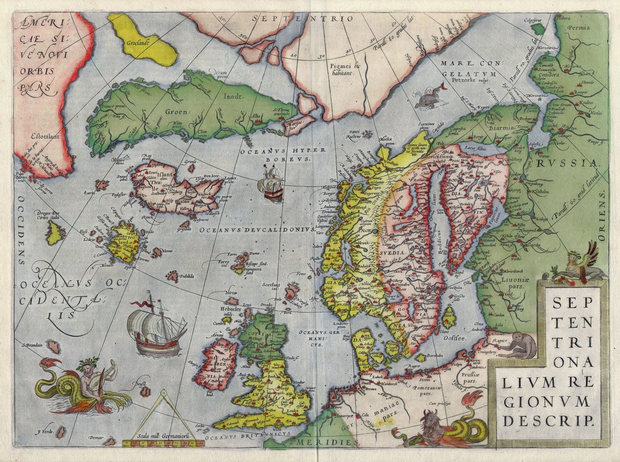 Septentrionalium Regionum -kuvaus tekijältä Abraham Ortelius