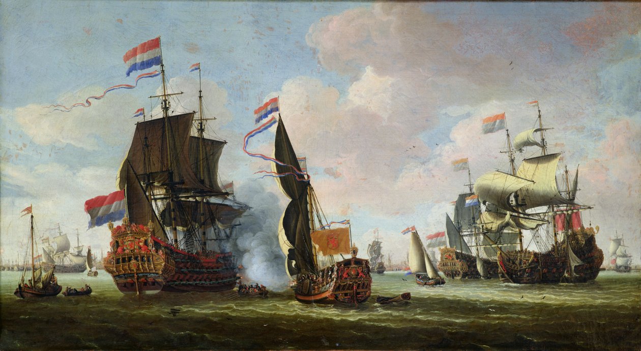 Michiel Adriaanszoon de Ruyterin (1607-76) saapuminen Amsterdamiin tekijältä Abraham Storck