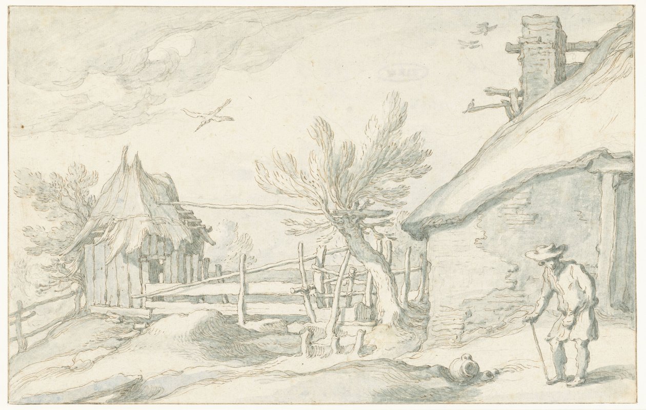 Piha maatilalla ja navetta tekijältä Abraham Bloemaert
